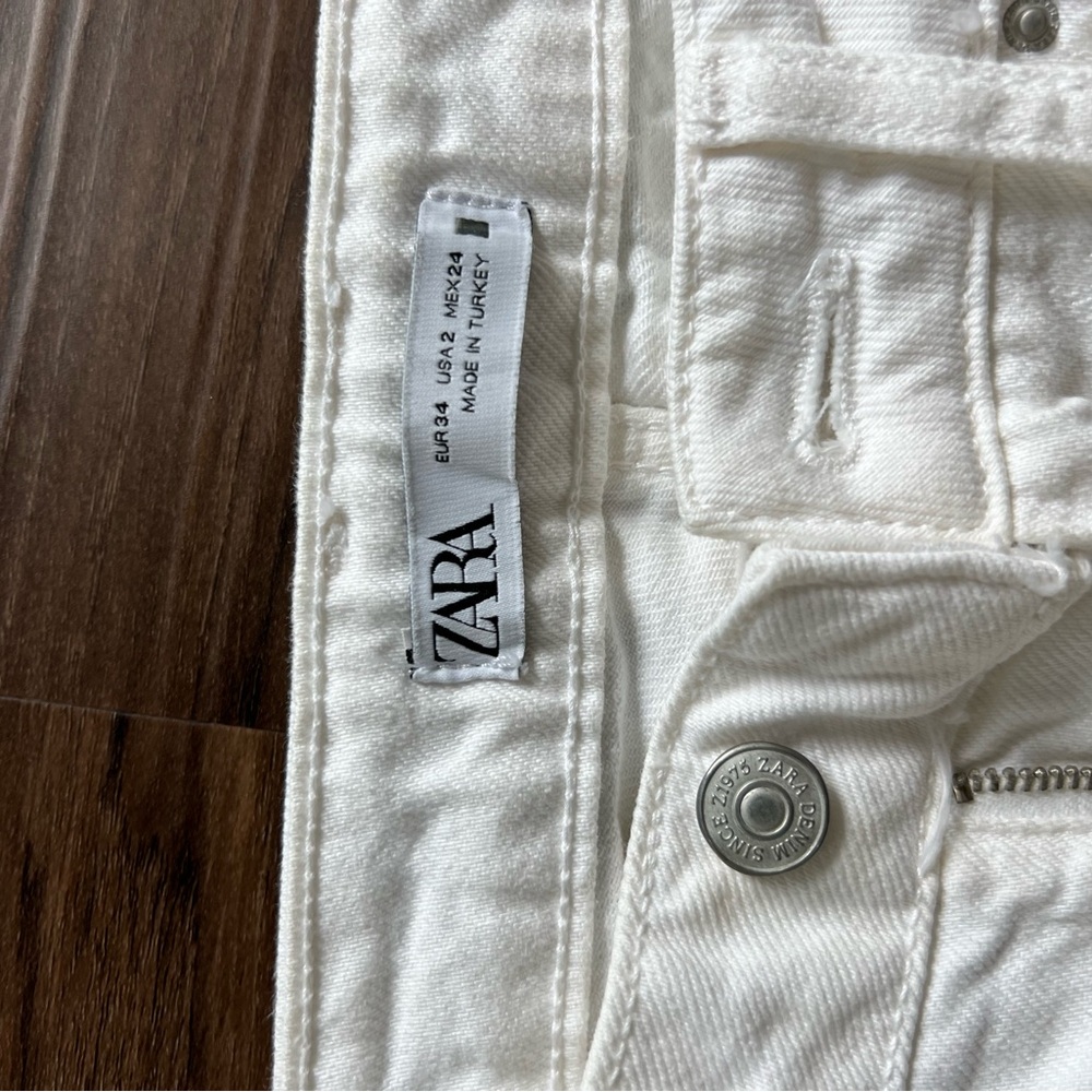 Zara Off-White Denim Pants - Picture 4 of 4